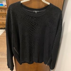 Rails Marlo Black Flocked Sweatshirt Size Large